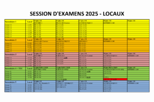 Session d’examens juin 2025 – locaux